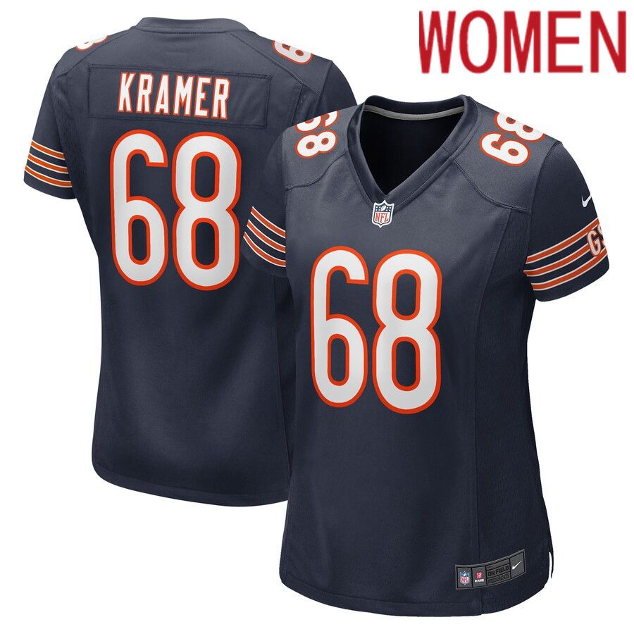 Women Chicago Bears #68 Doug Kramer Nike Navy Game Player NFL Jersey->women nfl jersey->Women Jersey
